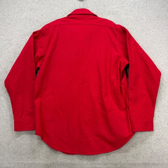 Vintage Woolrich Flannel Shirt Mens Large Red Buck Deer Sportsman Chamois Rugged - Picture 3 of 8